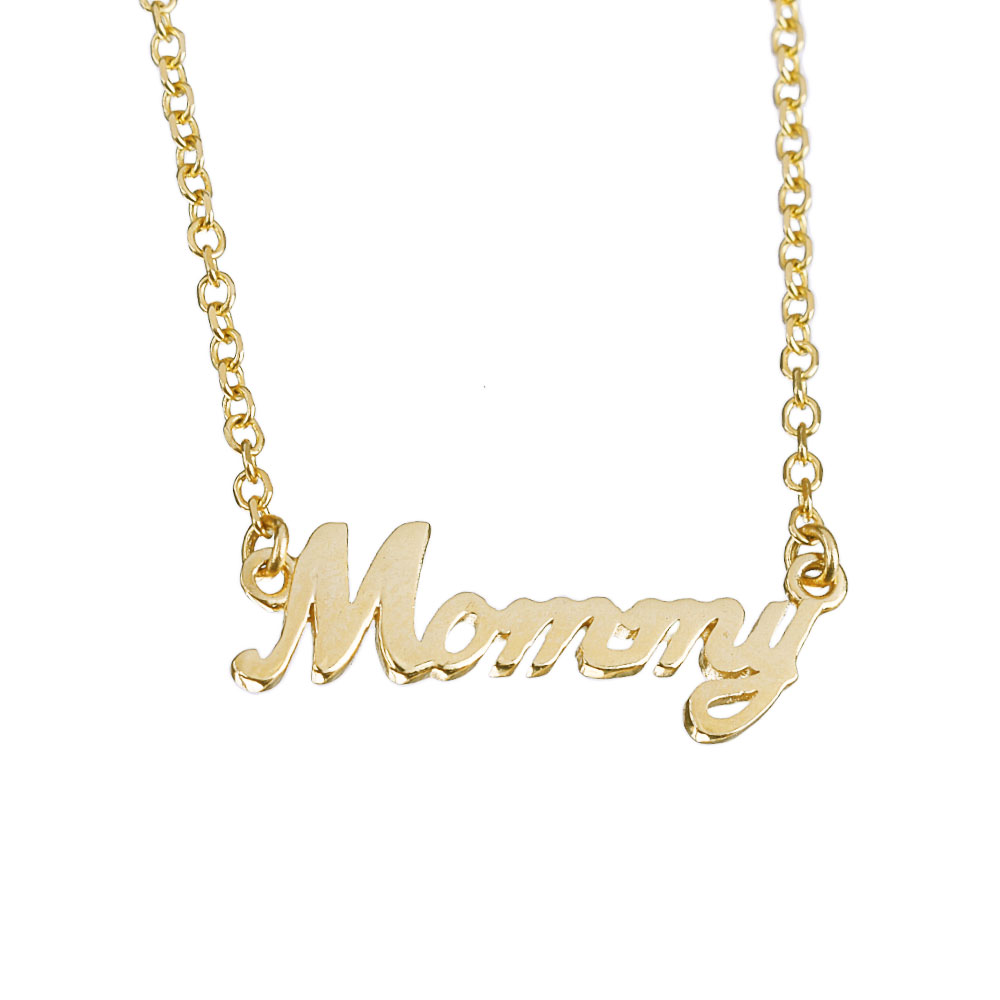 Κολιέ “Mommy” Κίτρινο Χρυσό με 40 cm μήκος κ14 Al’oro κωδ ΚΛ1799