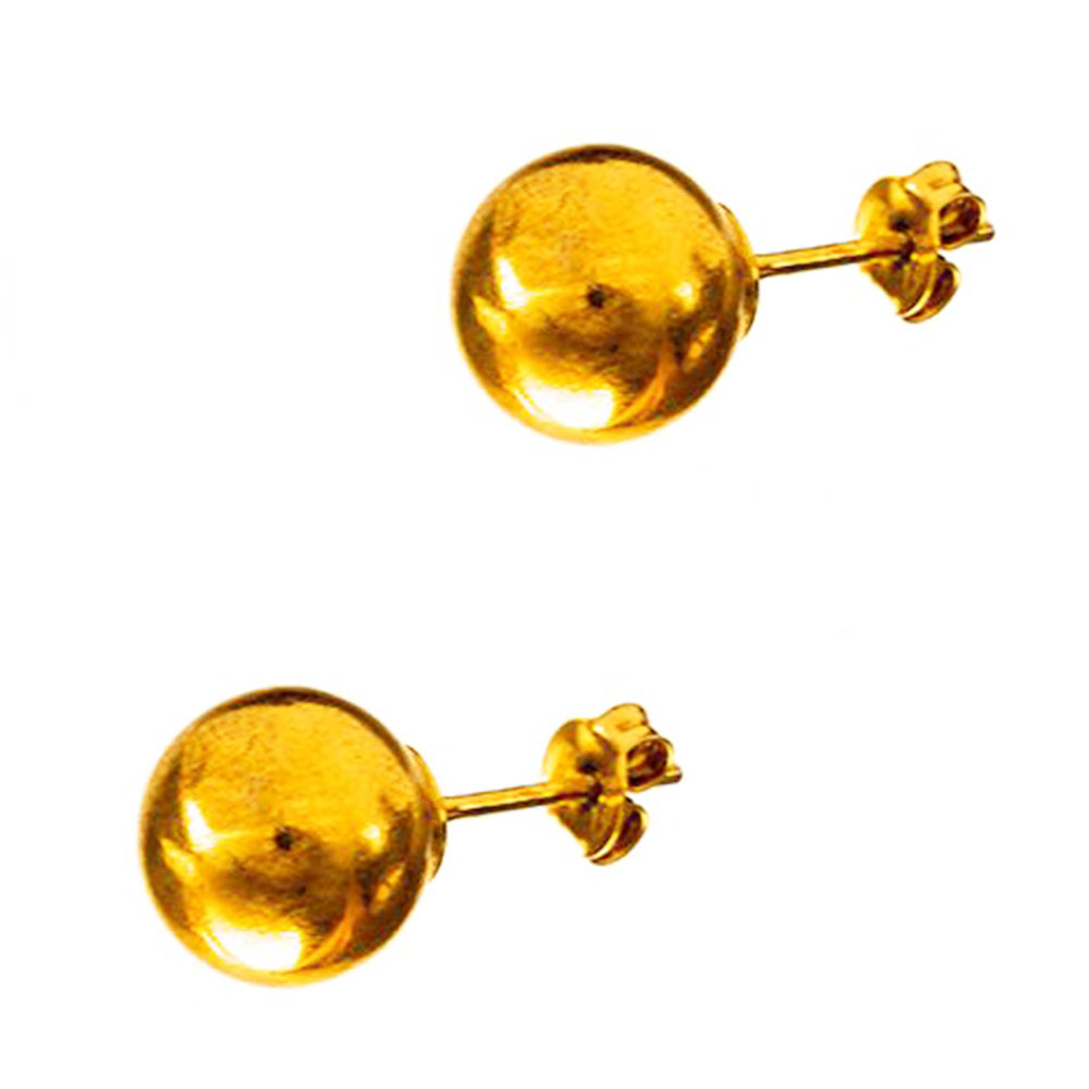Σκουλαρίκια Μπίλιες Επίχρυσο Κίτρινο 925 Gatsa κωδ ΣΚ1400