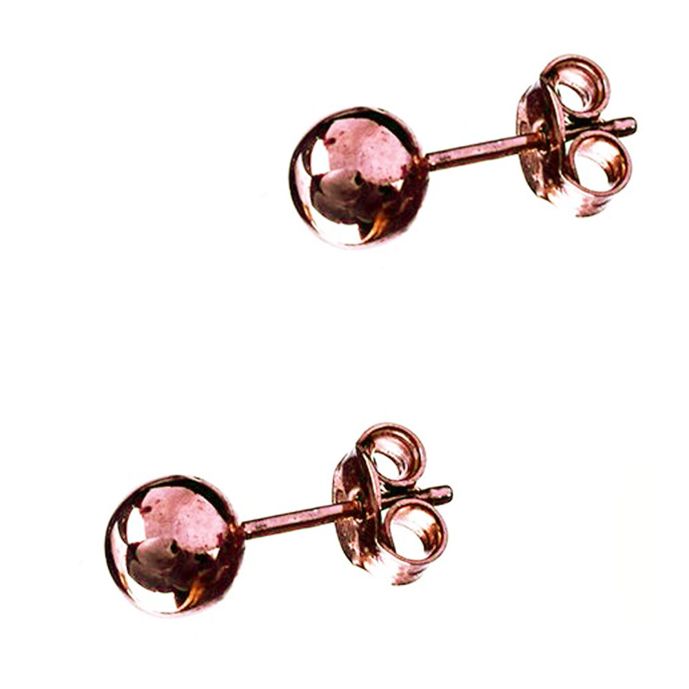 Σκουλαρίκια Μπίλιες Επίχρυσο Ροζ 925 Gatsa κωδ ΣΚ1404