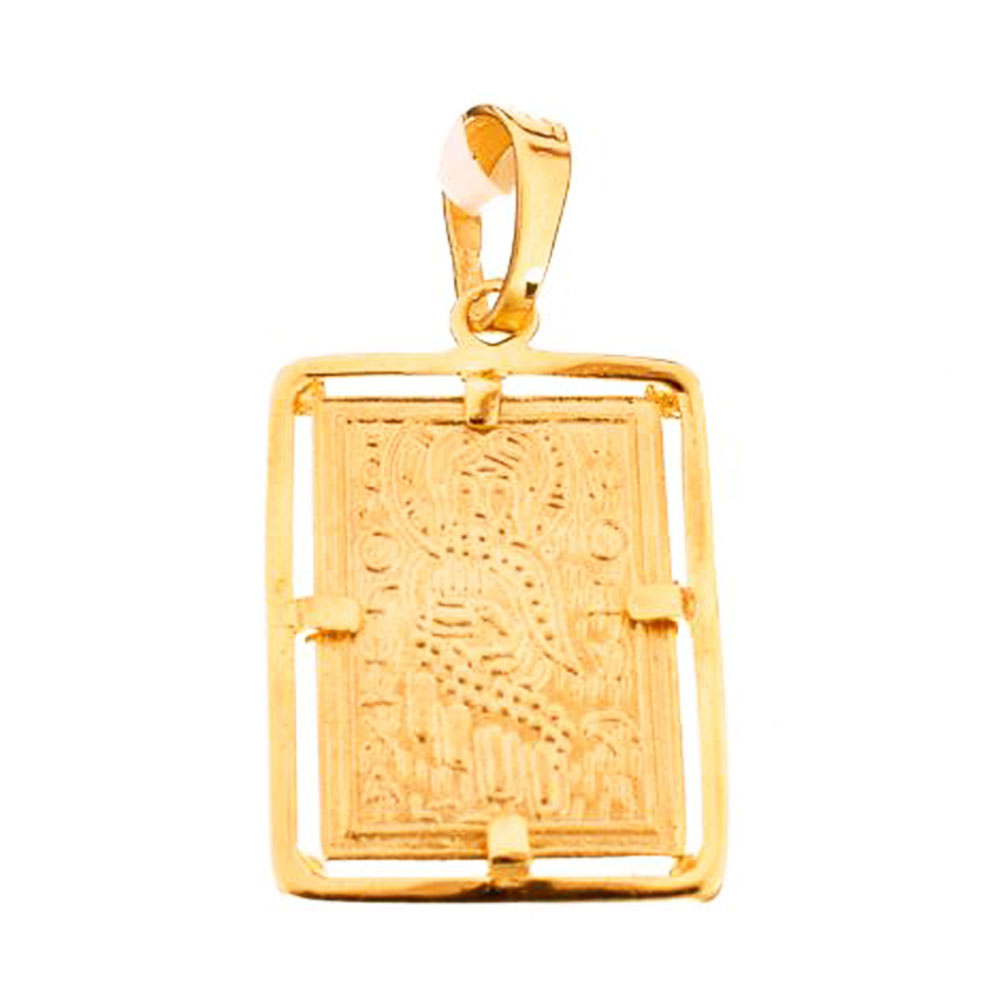 Φυλακτό Χριστός Κωνσταντινάτο Κίτρινο Χρυσό χωρίς αλυσίδα διπλής όψεως κ14 DOUVIS κωδ ΦΥ1433