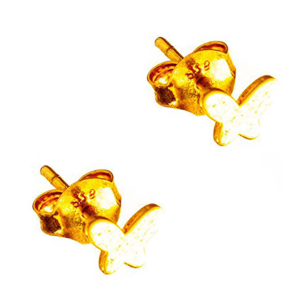 Σκουλαρίκια Πεταλούδες Κουμπωτά Επίχρυσα Κίτρινα 925 Gatsa κωδ ΣΚ1469