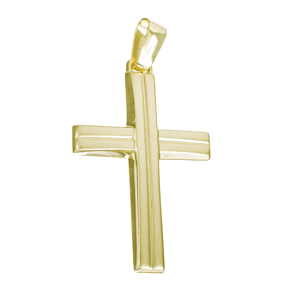 Σταυρός Ανδρικός σε Κίτρινο χρυσό κ14 Ματ Filva 1716
