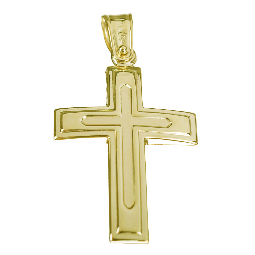 Σταυρός Ανδρικός σε Κίτρινο Χρυσό κ14 Filva 1713