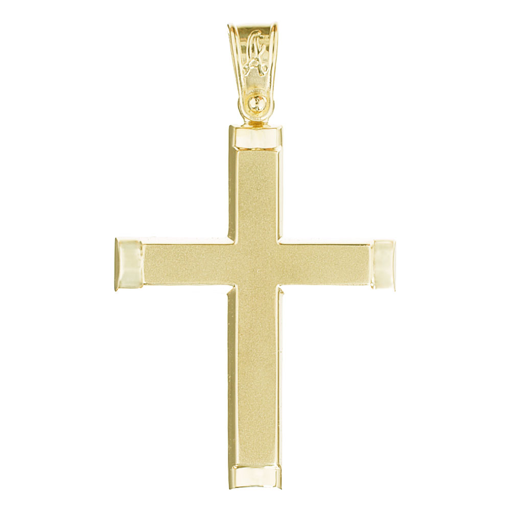 Σταυρός Ανδρικός σε Κίτρινο Χρυσό κ14 Ματ Alorado ΣΤ1762