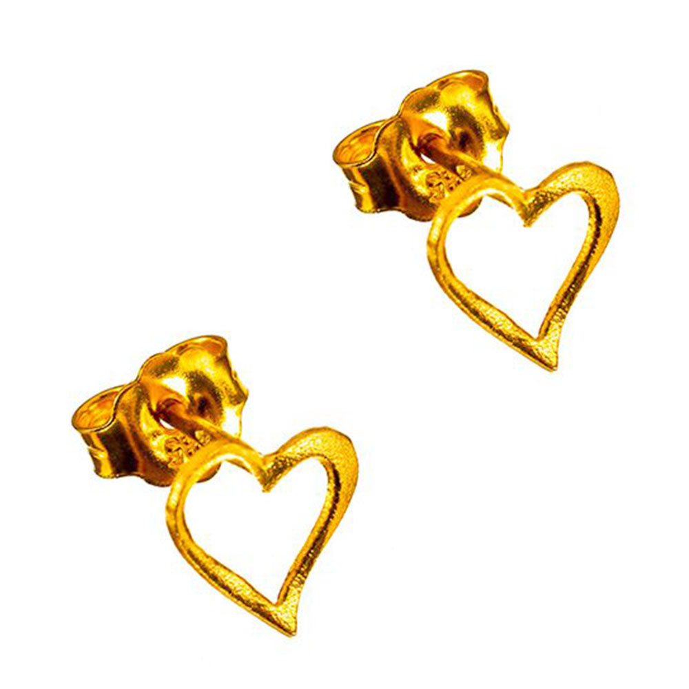 Σκουλαρίκια Κουμπωτά Κίτρινα Χρυσά Καρδιές κ14 Gatsa κωδ ΣΚ1809