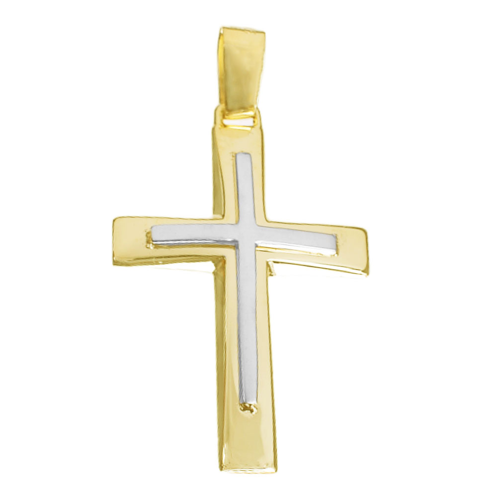 Σταυρός Ανδρικός Δίχρωμος Χρυσός κ14 Alorado 1863