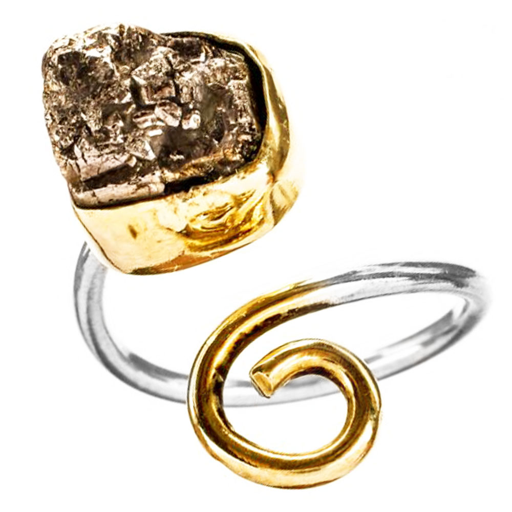 Δαχτυλίδι Επίχρυσο Δίχρωμο 925 με ορυκτή πέτρα Νο51 Gatsa κωδ ΚΛ1942