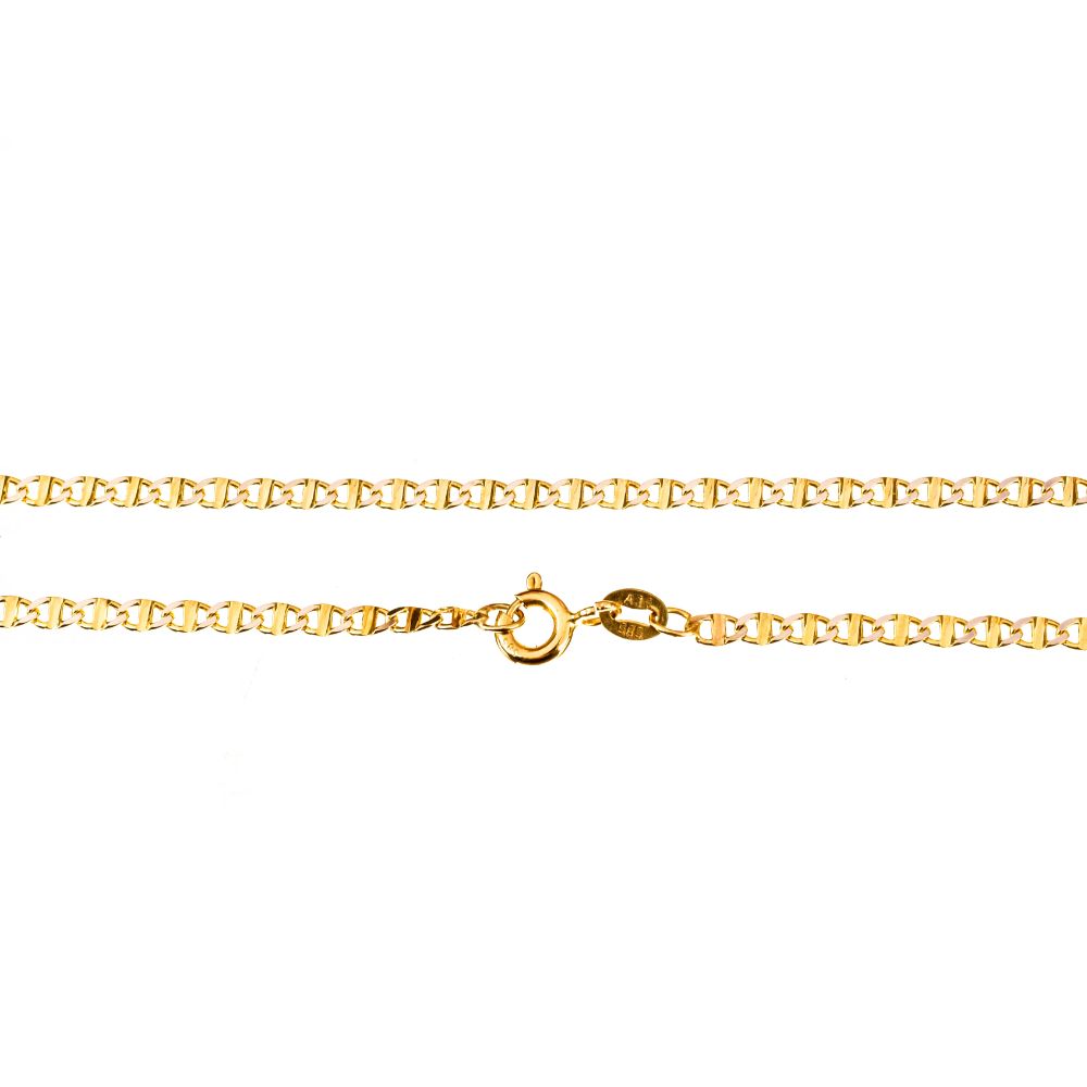 Αλυσίδα Λαιμού Κίτρινη Χρυσή κ14 με μήκος 44cm και πάχος 0,2mm Gatsa κωδ ΑΛ2048A