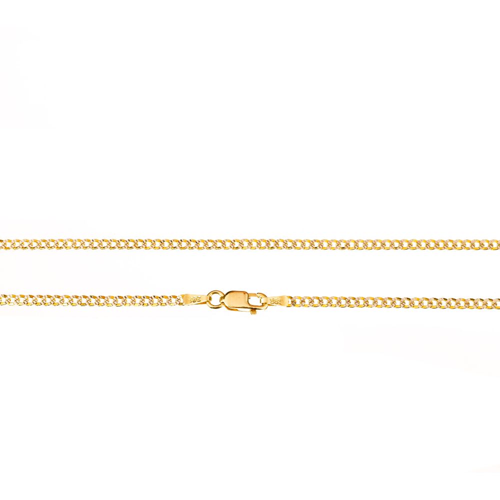 Αλυσίδα Λαιμού Δίχρωμη Χρυσή κ14 με μήκος 60cm και πάχος 0,2mm Gatsa κωδ ΑΛ2065