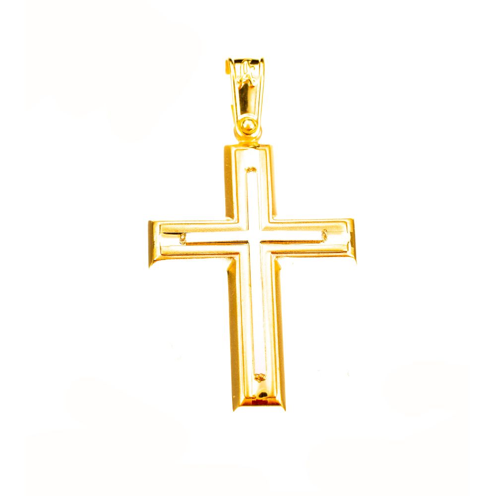 Σταυρός Ανδρικός Δίχρωμος κ14 Gatsa ΑΣΤ4985-Ζ