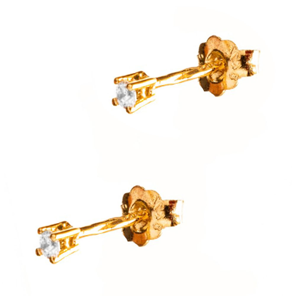 Σκουλαρίκια Καρφωτά με zircon σε Κίτρινο Χρυσό κ14 Gatsa ΣΚ2708