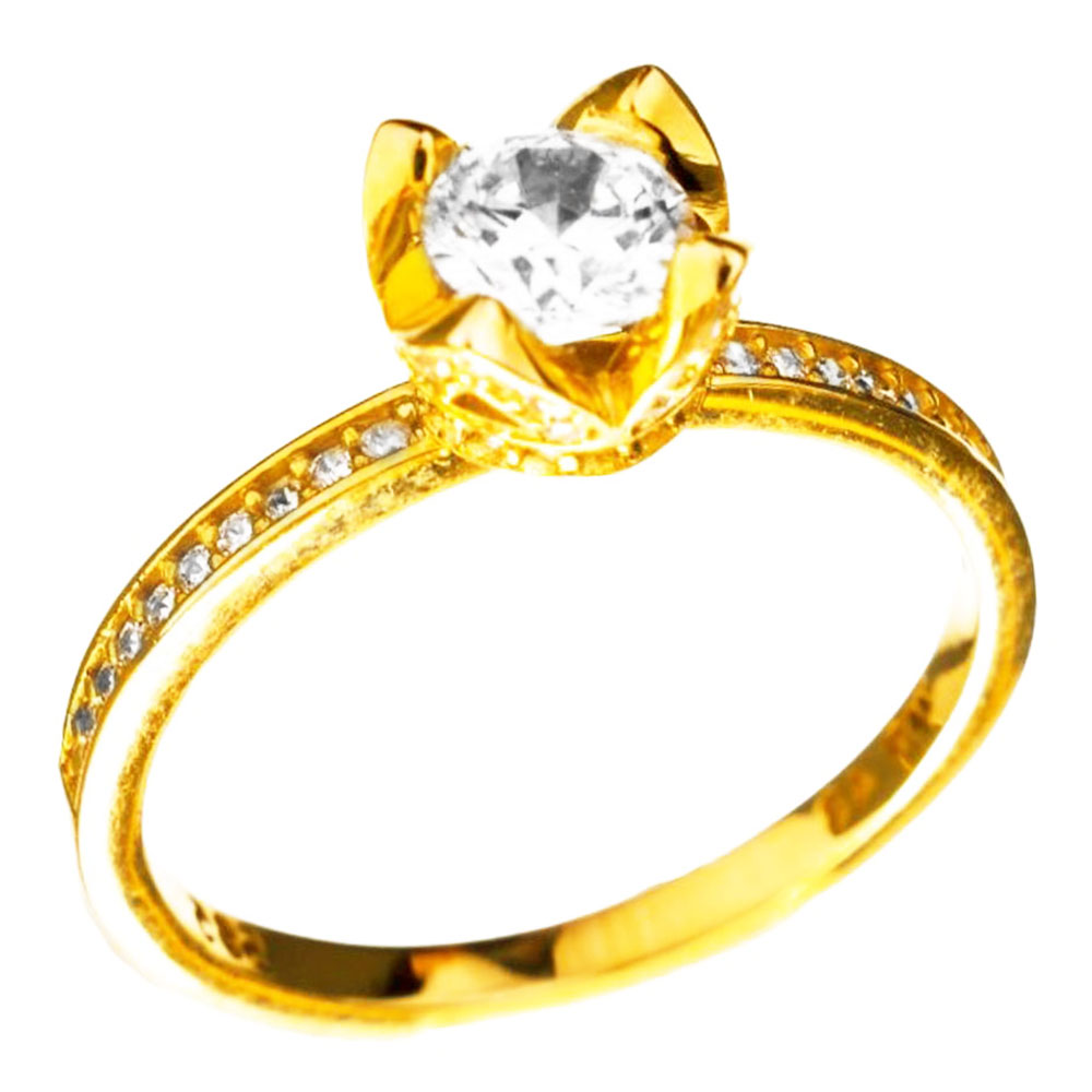 Δακτυλίδι Μονόπετρο σε Κίτρινο Χρυσό κ14 Ν54 Gatsa  ΔΤ2743