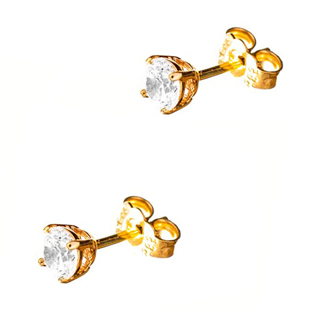 Σκουλαρίκια Καρφωτά Χρυσά κ14 με zircon Gatsa 2856