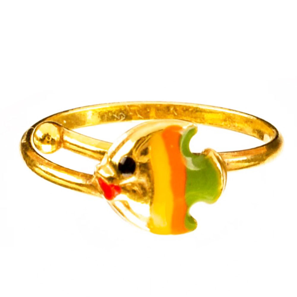 Δακτυλίδι Παιδικό Ψαράκι σε Κίτρινο Χρυσό κ14 Νο41,Gatsa κωδ ΔΤ4589