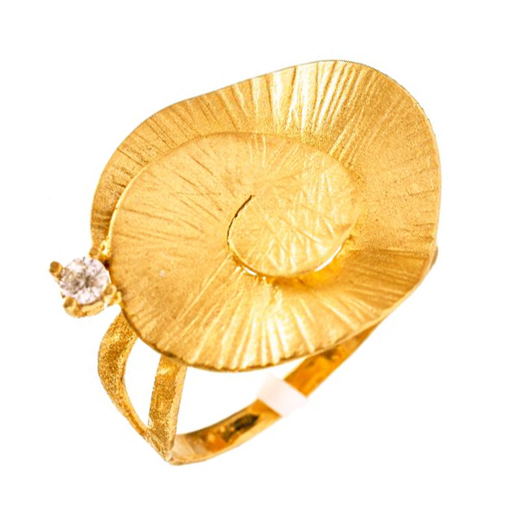 Δαχτυλίδι Χειροποίητο Κίτρινο Χρυσό με πέτρες κ14 Νο 54,Gatsa κωδ ΔΑ5331