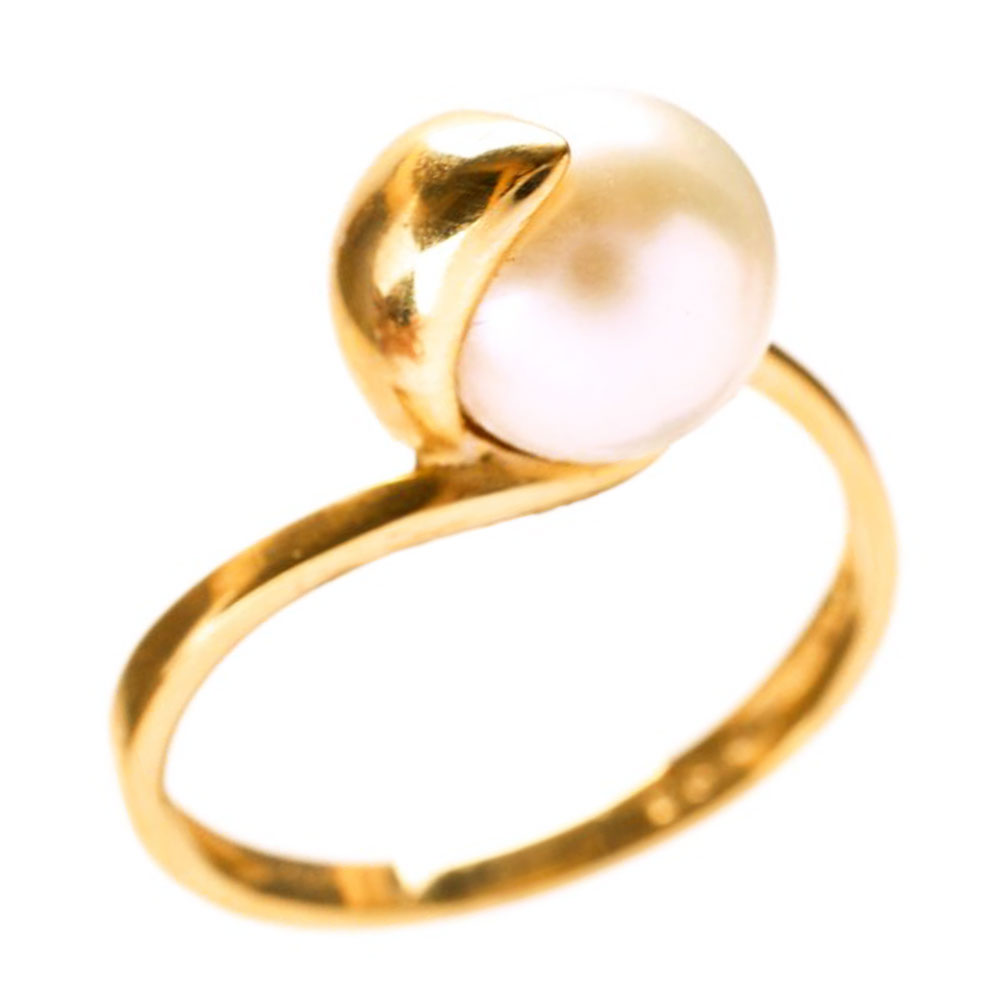 Δαχτυλίδι Κίτρινο Χρυσό με μαργαριτάρι κ14 Νο 54,Gatsa κωδ ΔΑ5339