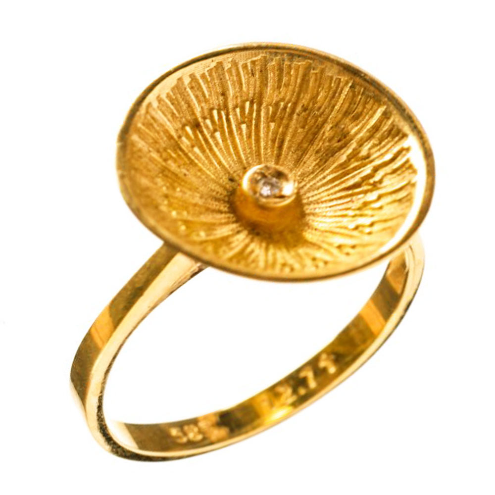 Δαχτυλίδι Χειροποίητο Κίτρινο Χρυσό με Ζιργκόν κ14 Νο 54,Gatsa κωδ ΔΑ5341