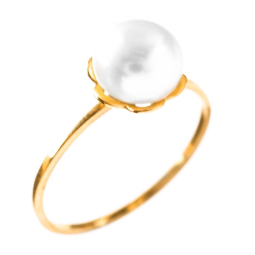 Δαχτυλίδι Κίτρινο Χρυσό με μαργαριτάρι κ14 Νο 55,Gatsa κωδ ΔΑ5754