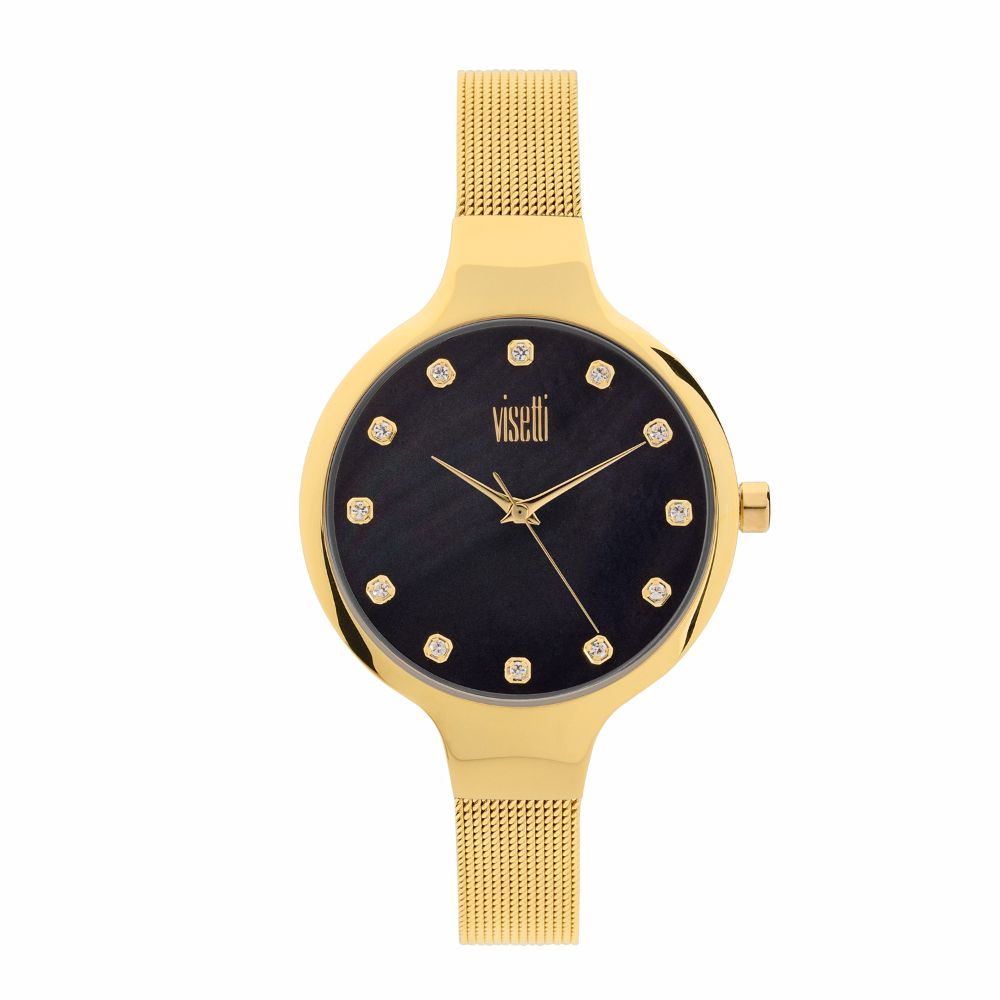 Ρολόι Γυναικείο VISETTI, Yellow Stainless  Steel, Bracelet, κωδ.RI-351GB