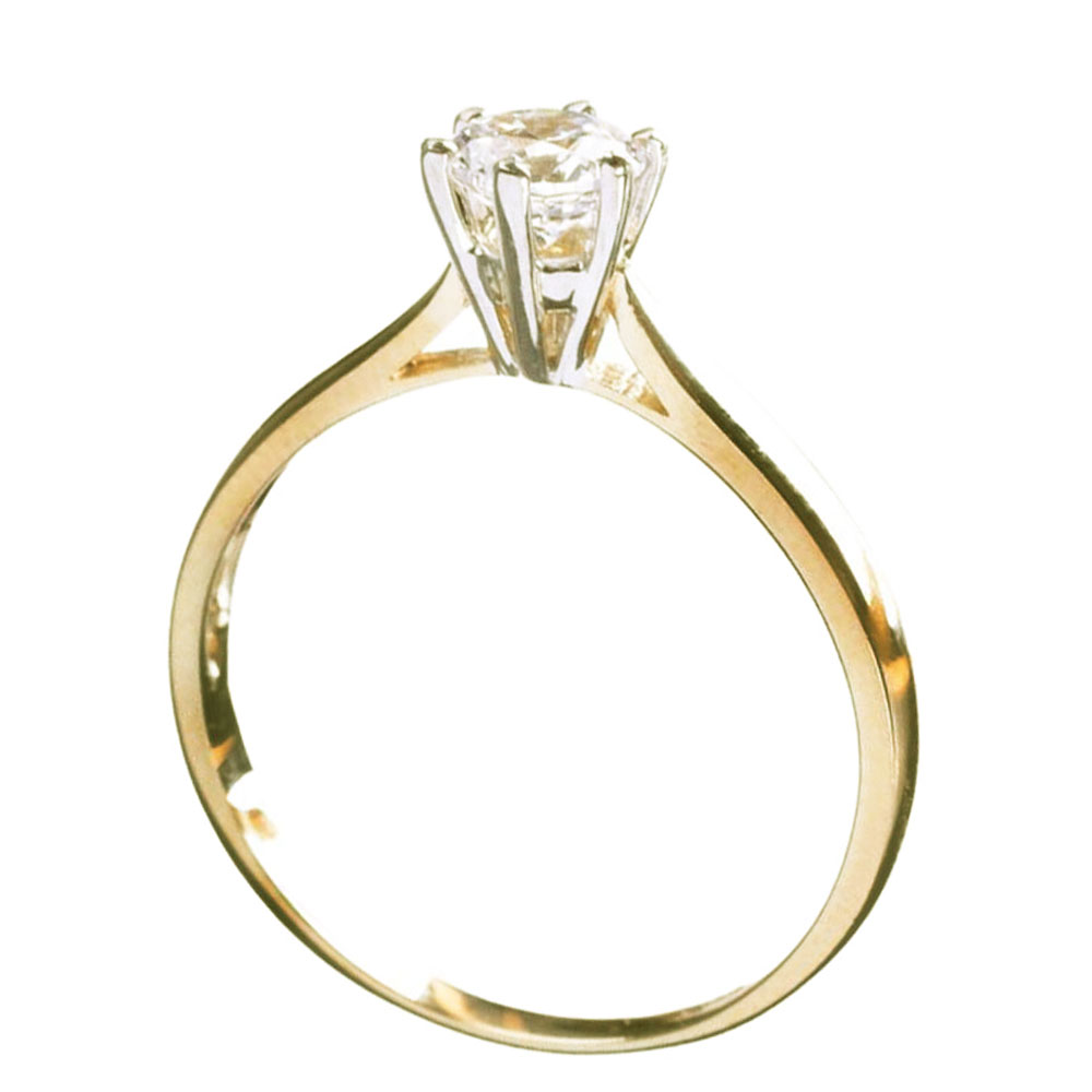 Δακτυλίδι Μονόπετρο Δίχρωμο Χρυσό κ14 Ν55 Gatsa ΔΤ146
