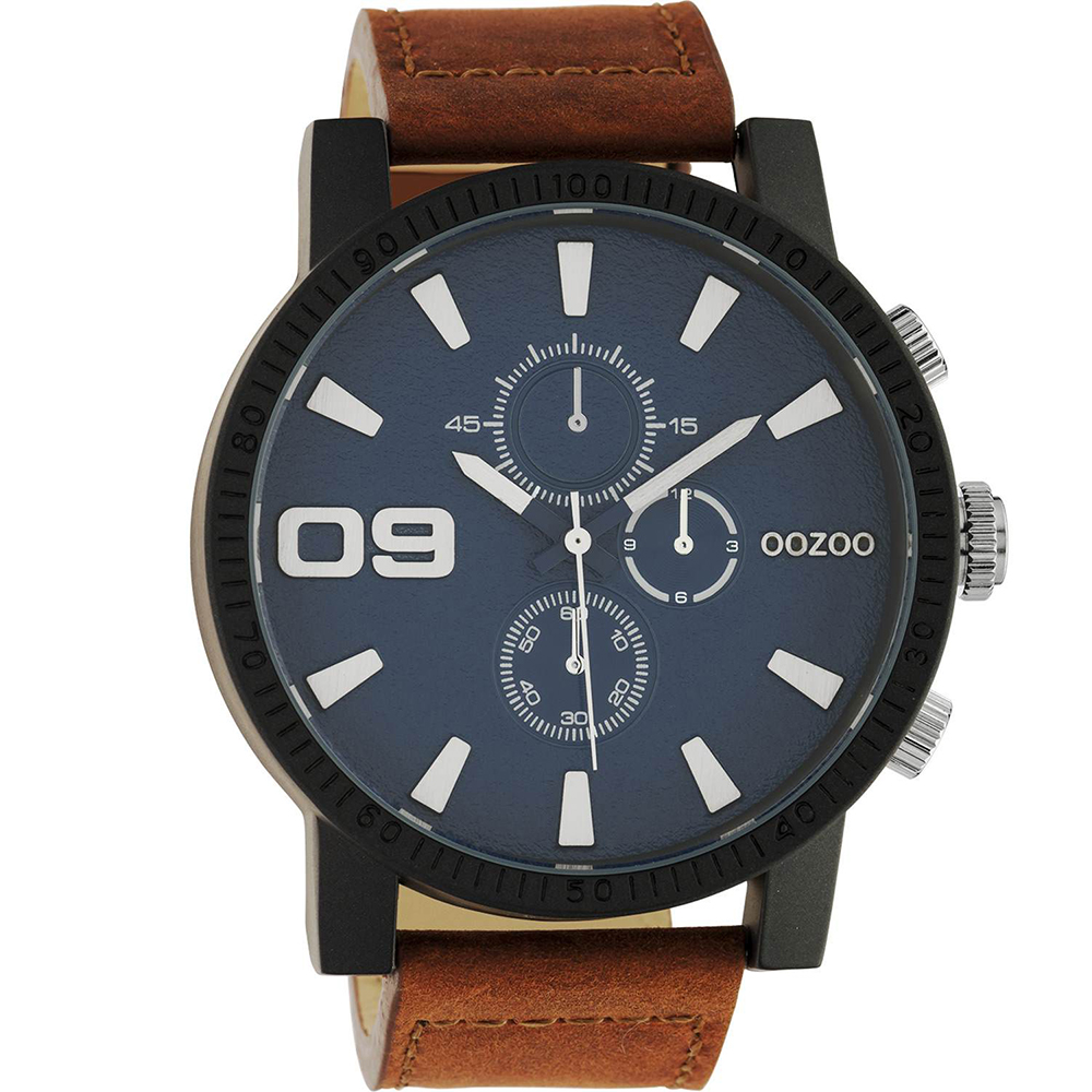 Ρολόι Unisex Brown Leather Strap, OOZOO, κωδ.10672