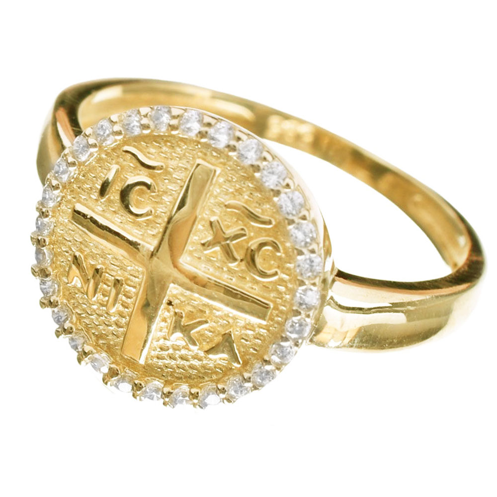 Δακτυλίδι σε Κίτρινο Χρυσό κ14 Κωνσταντινάτο με zircon N53 Gatsa ΔΤ0073