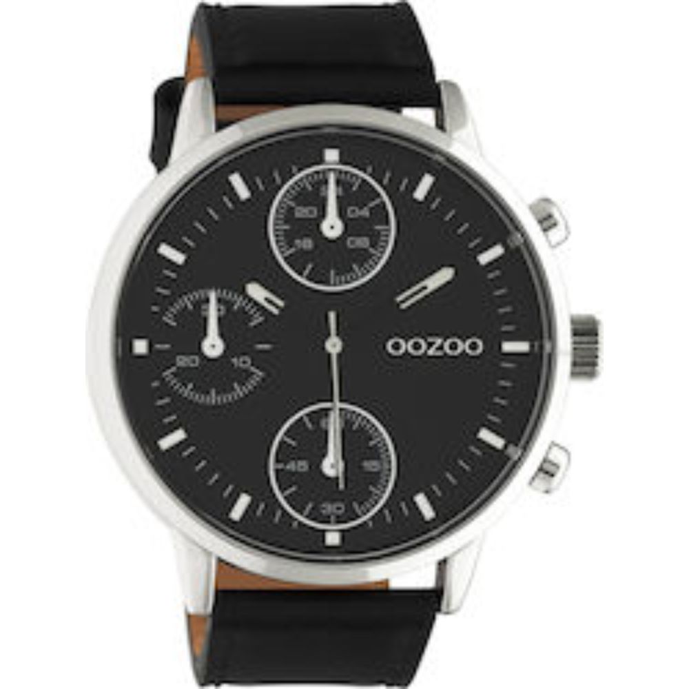 Ρολόι Ανδρικό Μαύρο Leather Strap Oozoo C10668