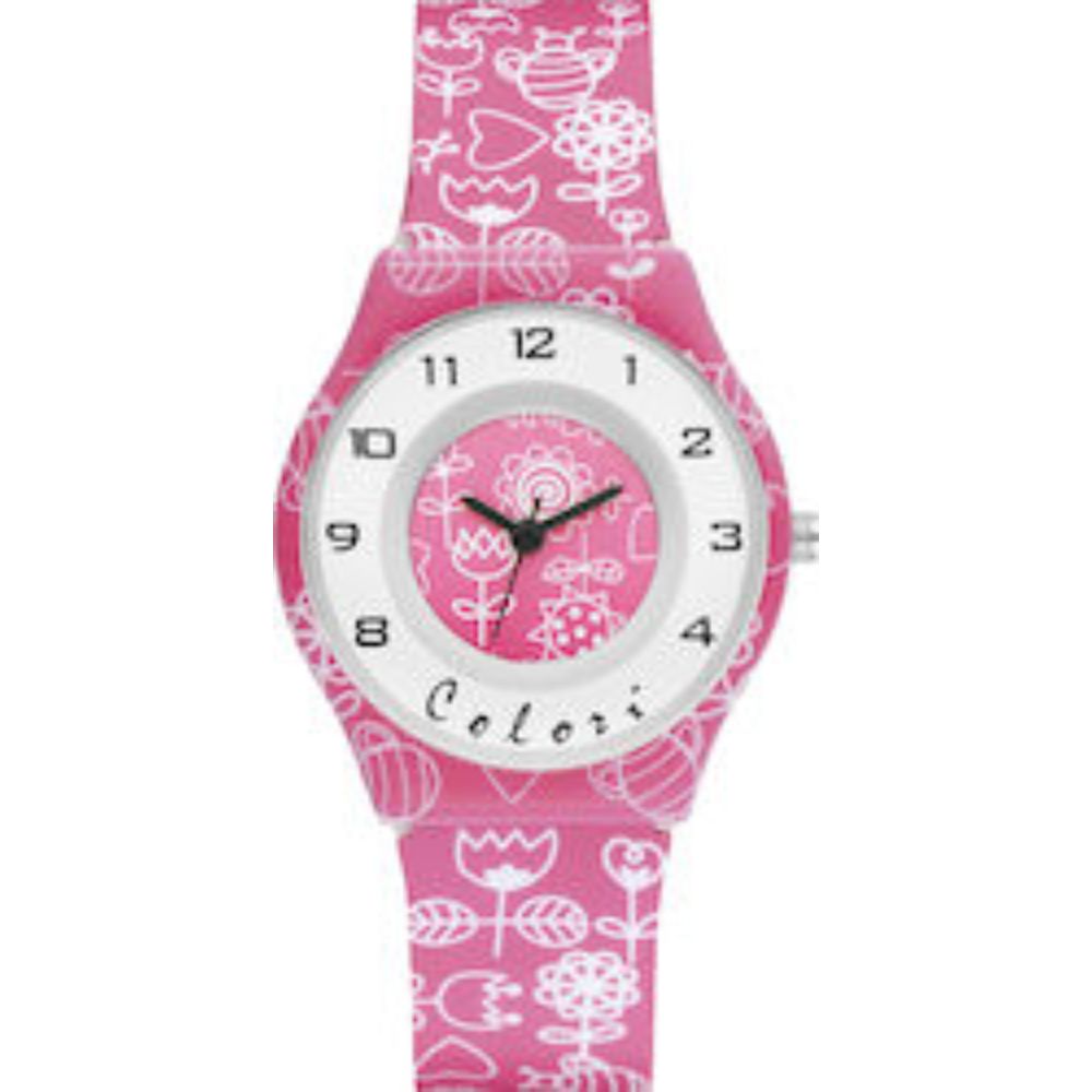 Ρολόι για Κορίτσι με Λουρί, Ροζ, Colori , κωδ.CLK099