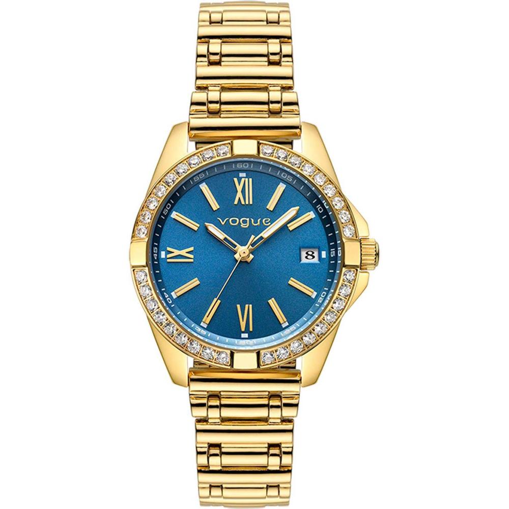 Ρολόι Γυναικείο Yellow Stainless Steel με μπλε καντράν Vogue 2020613441