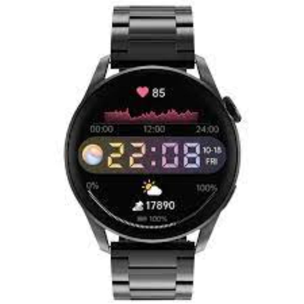 Ρολόι Unisex Smartwatch Black Stainless Steel Στρόγγυλο DAS4 κωδ 80031