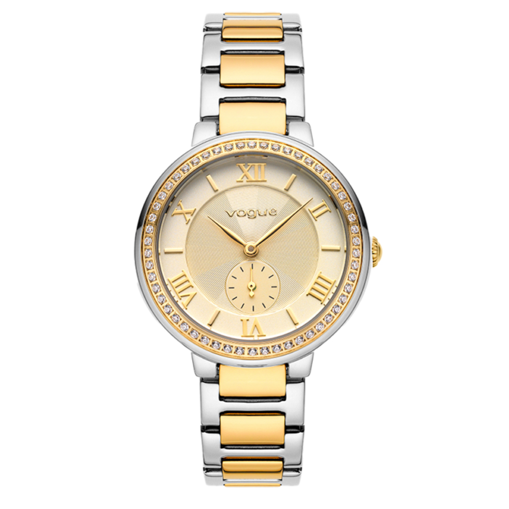 Γυναικείο ρολόι από τη σειρά Elegant  δίχρωμο από ανοξείδωτο ατσάλι και κίτρινο επιχρύσωμα Vogue 2020613962
