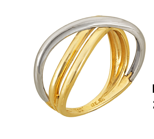 Δακτυλίδι Γυναικείο Τριπλό Δίχρωμο κ14 Χρυσό Psomas D052610