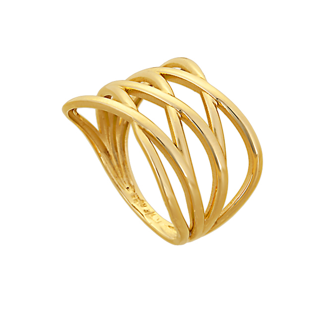 Δακτυλίδι Γυναικείο Κίτρινο Χρυσό κ14 Λουστρέ Ν54 Psomas D052585